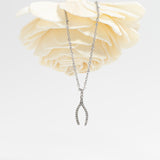 Rhinestone Wishbone Charm