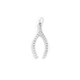 Rhinestone Wishbone Charm