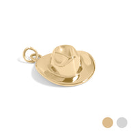 18K Gold PVD Stainless Steel Cowboy Hat Charm