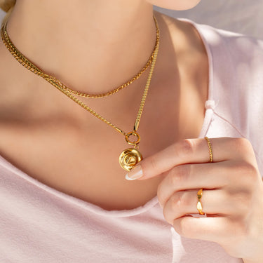 Curb Chain Charm Holder Necklace