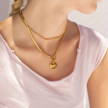 Curb Chain Charm Holder Necklace