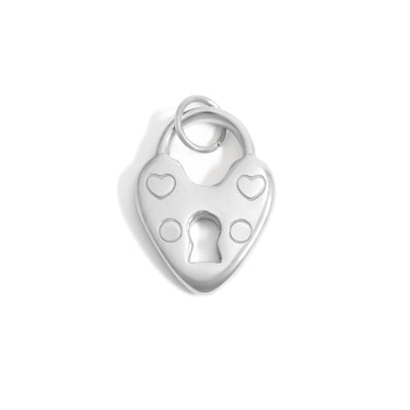 18K Gold PVD Stainless Steel Vintage Heart Lock Charm