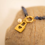 18K Gold PVD Stainless Steel Padlock Charm