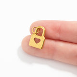 18K Gold PVD Stainless Steel Padlock Charm