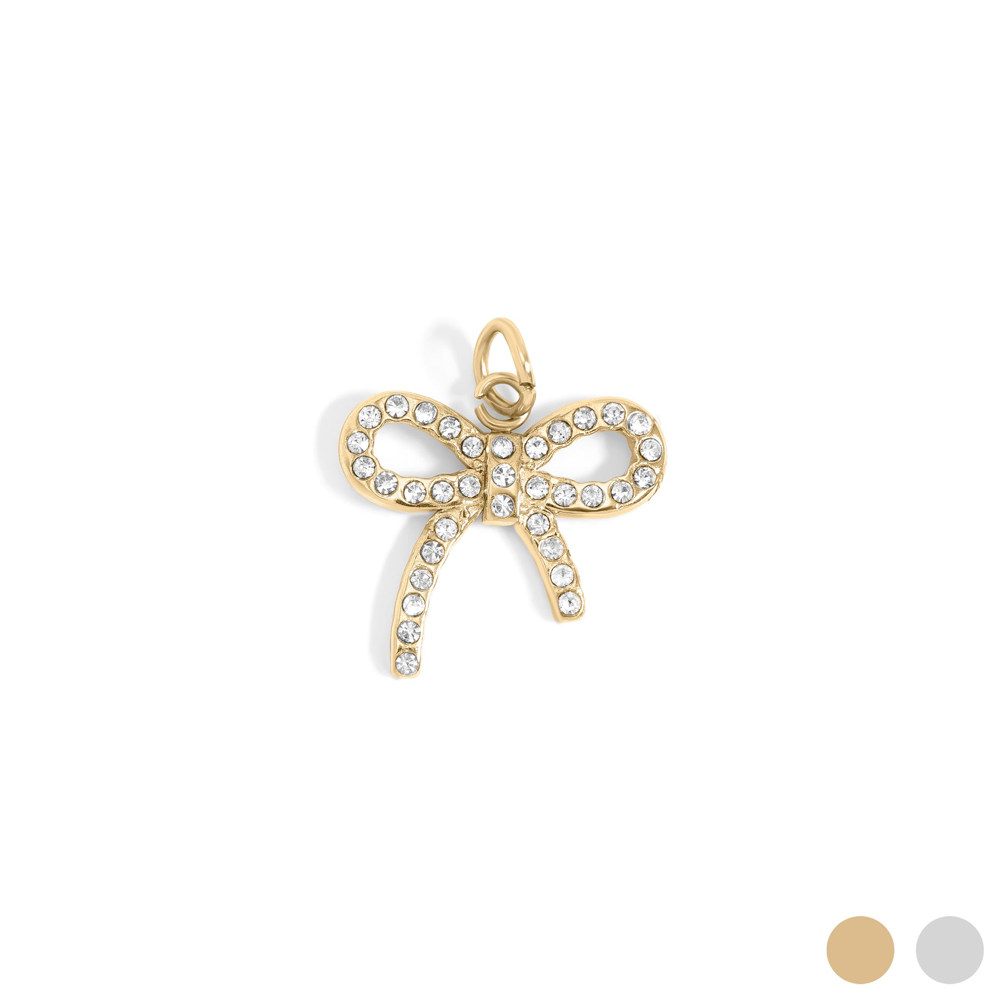 CZ Stone Rhinestone Bow Charm pendant