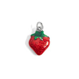 Stainless Steel Epoxy Strawberry Charm