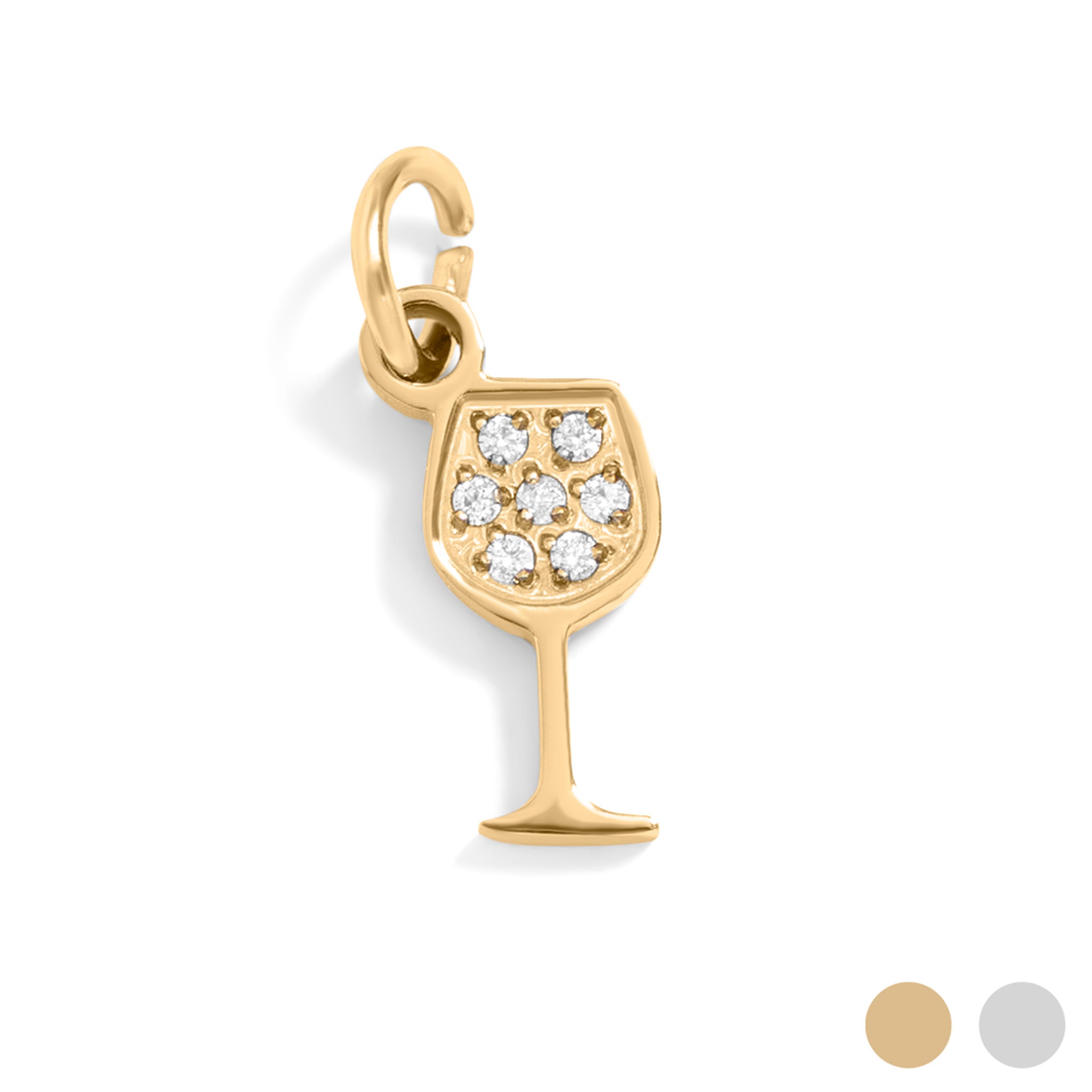 Gold Wine Glass Charm