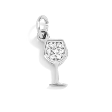 Silver Wine Glass Charm