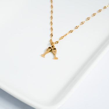 Stainless Steel Champagne Cheers Charm