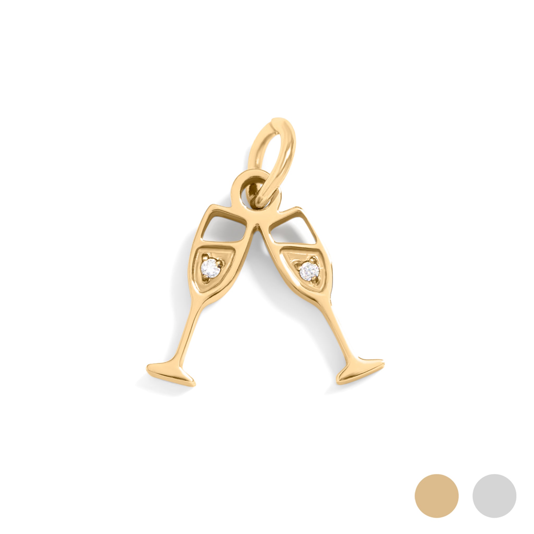 Gold Champagne Cheers Charm