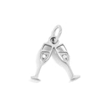 Silver Champagne Cheers Charm