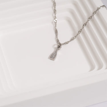 Stainless Steel Champagne Bottle Charm on Singapore Necklace