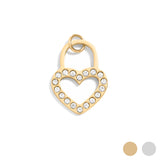Gold Steel Stone Heart Padlock