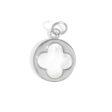 18K Gold PVD Stainless Steel Mother Of Pearl Flower Pendant
