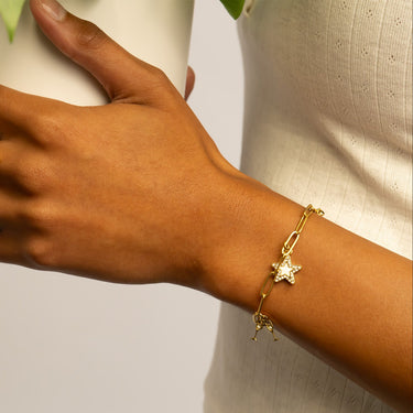 18K Gold PVD Stainless Steel Mother Of Pearl Star Charm