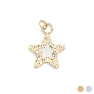 18K Gold PVD Stainless Steel Mother Of Pearl Star Charm
