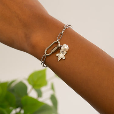 18K Gold PVD Stainless Steel Mother Of Pearl Star Charm