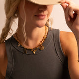 Longhorn bull pendant with turquoise stone in forehead lifestyle