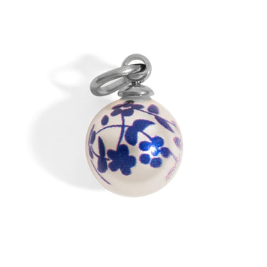 18K Gold PVD Stainless Steel Floral Printed Pearl