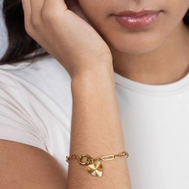 Gold Sunburst Heart Charm