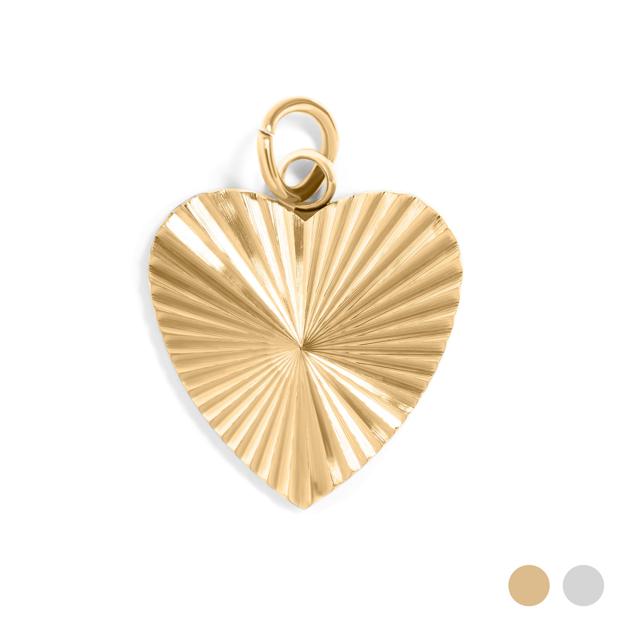 Gold Sunburst Heart Charm
