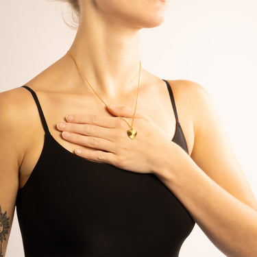 Gold Sunburst Heart Charm