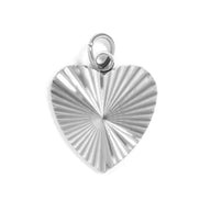 Silver Sunburst Heart Charm