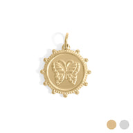 18K Gold PVD Stainless Steel Butterfly Pendant