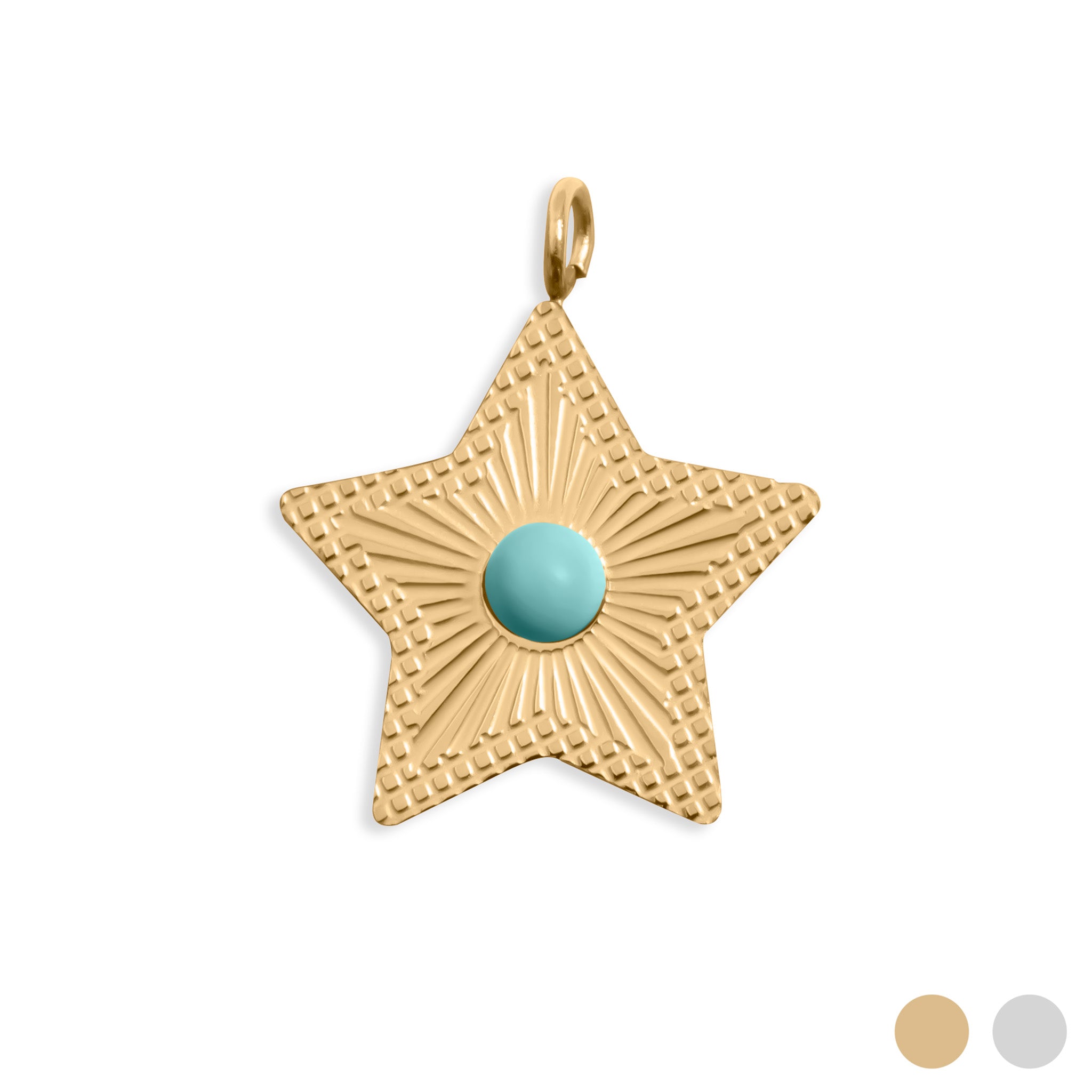 Gold / Turquoise Star Charm / PDL0311
