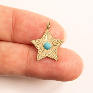 Gold / Turquoise Star Charm / PDL0311