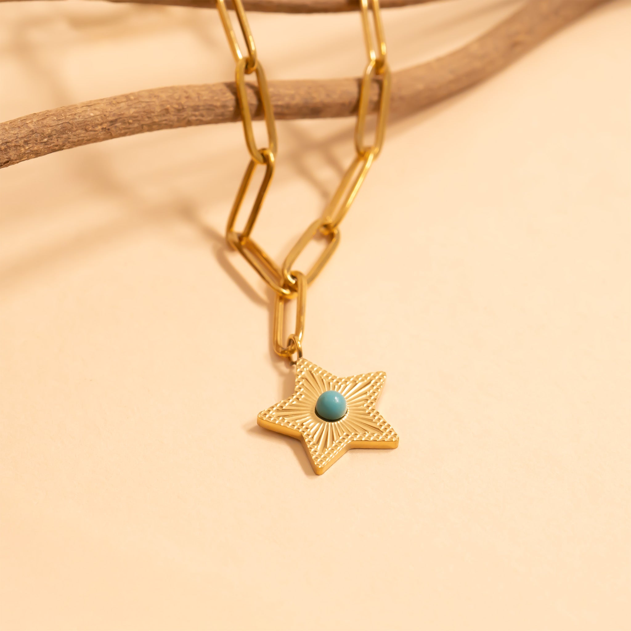 Gold / Turquoise Star Charm / PDL0311