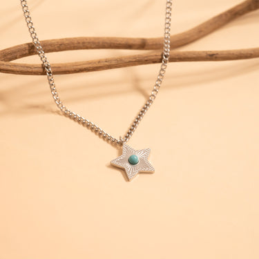 Silver / Turquoise Star Charm / PDL0311
