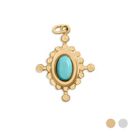 Gold / Turquiose Compass Charm / PDL0313