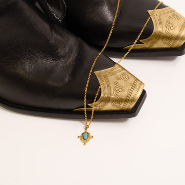 Gold / Turquiose Compass Charm / PDL0313