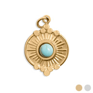 Gold / Turquiose Oval Charm / PDL0314