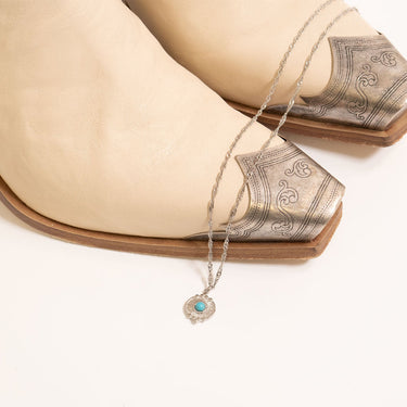 Silver / Turquiose Oval Charm / PDL0314