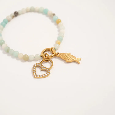 Gold Fish Charm on Bracelet