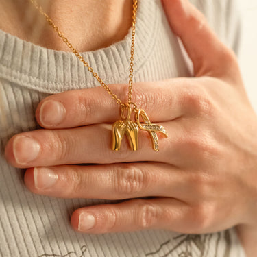 Cancer Ribbon with Stones