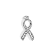Wholesale jewelry 18K Gold PVD Stainless Steel Cancer Ribbon with Stones - stainless main 