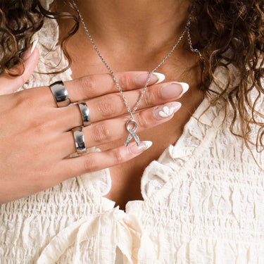 Cancer Ribbon with Stones