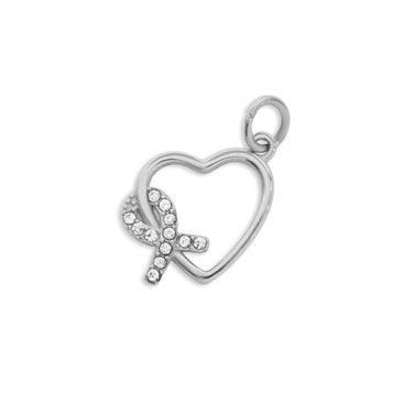 Heart with Ribbon with Stones Charm