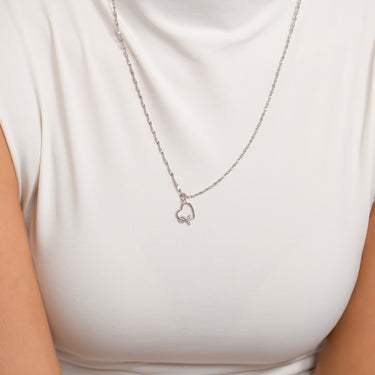 Heart with Ribbon with Stones Charm