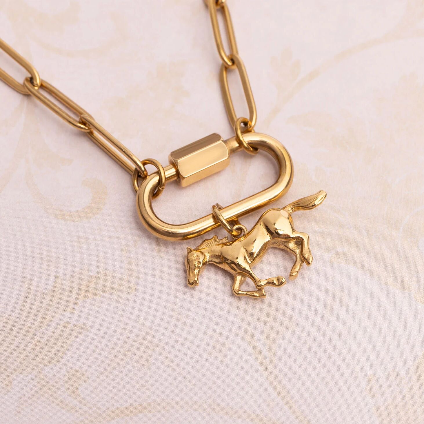 18K Gold PVD Stainless Steel Horse Charm / PDL0348