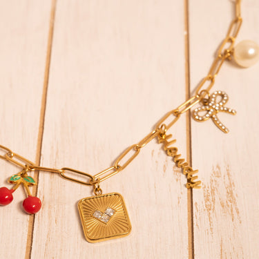 CZ Stone Rhinestone Bow Charm pendant