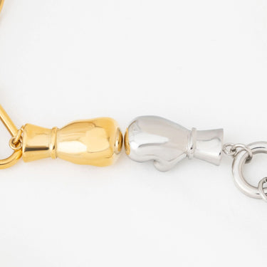 Wholesale jewelry 18K Gold PVD Stainless Steel Boxing Glove Charm- stainless and  gold studio  