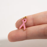wholesale jewelry 18K Gold PVD Stainless Steel Cancer Ribbon Charm- gold scale photo
