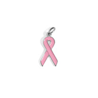 wholesale jewelry 18K Gold PVD Stainless Steel Cancer Ribbon Charm- stainless main 