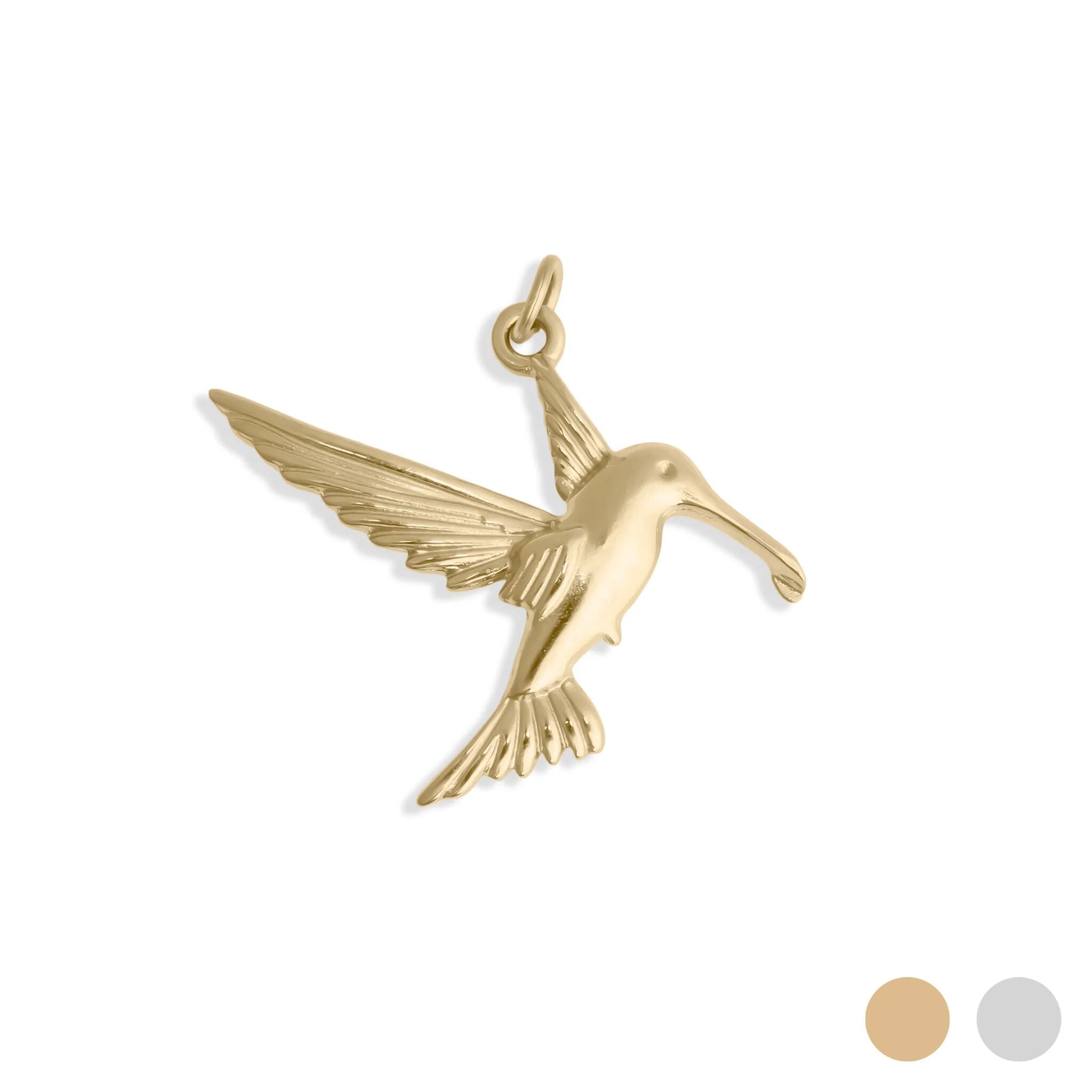 18K Gold PVD Stainless Steel Humming Bird Charm / PDL0354