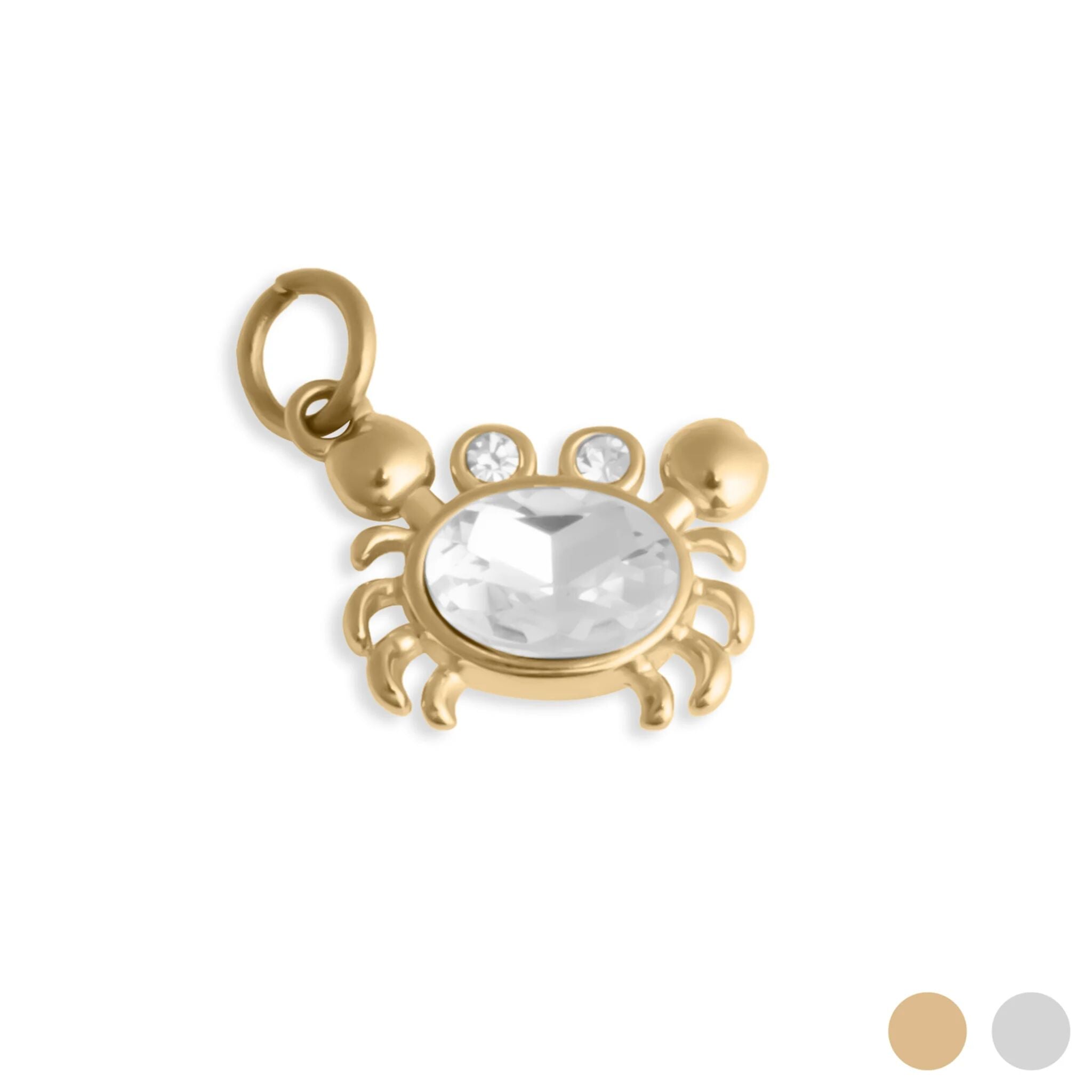 18K Gold PVD Stainless Steel Stone Crab Charm / PDL0356
