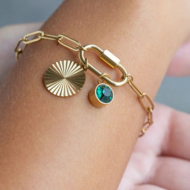 Gold Round Sunburst Charm 